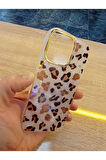 İPhone 13 Pro Leopar Desen Hologramlı Kılıf Darbe Korumalı Kapak