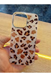 İPhone 13 Pro Leopar Desen Hologramlı Kılıf Darbe Korumalı Kapak