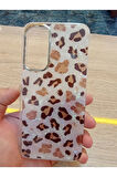 Samsung Galaxy A15 Leopar Desen Hologramlı Kılıf Darbe Korumalı Kapak