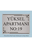 Apartman Kapısı İsimliği 26cm*19cm Fırçalı Mat Gri Aliminyum Levha