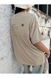 Kadın Life Sırt Baskılı Oversize Bisiklet Yaka T-shirt
