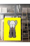 Weeping Kaws Duvar Dekorasyonu Sarı Kanvas Tablo