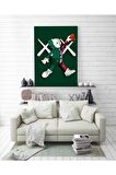 Kaws Basketball Green Duvar Dekorasyonu Kanvas Tablo