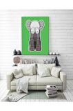 Weeping Kaws Duvar Dekorasyonu Yeşil Kanvas Tablo