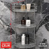  Ece Banyo Köşeliği Banyo Rafı Paslanmaz Banyo Köşe Duş Rafı 3 Lü Metal Köşe Raf