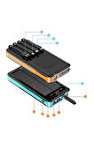  Solar Powerbank 1xUSB 10.000mAh LCD Ekran Dahili USB Mikro Type-C Powerbank