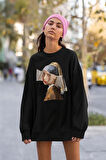Billie Eilish Baskılı Unisex Oversize Mona Lisa Tasarım Sweatshirt
