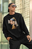 Billie Eilish Baskılı Unisex Oversize Mona Lisa Tasarım Sweatshirt