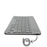 Tüm Cihazlara Uyumlu Akıllı Taşınabilir Şarj Edilebilir Kablosuz Bluetooth Klavye ve Mouse Seti