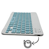 Tüm Cihazlara Uyumlu Akıllı Taşınabilir Şarj Edilebilir Kablosuz Bluetooth Klavye ve Mouse Seti