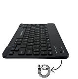 Tüm Cihazlara Uyumlu Akıllı Taşınabilir Şarj Edilebilir Kablosuz Bluetooth Klavye ve Mouse Seti
