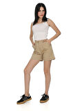 Slim Fit Duble Paça Gabardin Şort %100 Pamuk