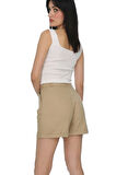 Slim Fit Duble Paça Gabardin Şort %100 Pamuk