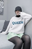 Queen Baskılı Unisex Oversize Müzik Grubu Sweatshirt