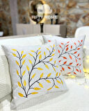  1 adet nakışlı kırlent kılıfı 43 x 43 cm kare yastık kılıfı fermuarlı