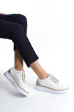 Günlük Hakiki Deri Kadın Sneakers Ayakkabı Lv7023