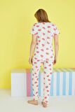 Dantel Love Garden Kalpli Kısa Kollu Kadın Pijama Takımı 