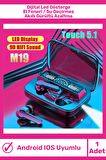 M19 Bluetooh Kulaklık V5.1 Dijital Göstergeli Stereo Dokunmatik HD Ses