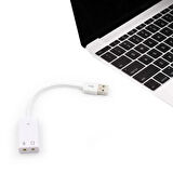 USB Kablolu Ses Kartı 7.1 Sound Çevirici Dönüştürücü, 3.5mm jak girişli,