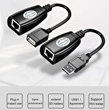Usb Extrender, 50 Metre Rj45, Usb Uzatma Kablosu, Cat5 – Cat6 uyumlu,