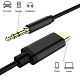 Type-C to 3.5mm Jack Aux Stereo kablo, 1 Metre,