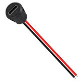 15 Adet, USB-C Konnektör Type-c Dişi Şasi 2 Pin, Yuvarlak Siyah,