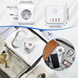 3 SOKETLİ 3XUSB+TYPE-C AKIM KORUMALI PRİZ, 7 in 1 Priz,