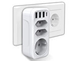 7'si 1 arada çoklu priz, USB priz, Type-C + 3 Usb'li Çoklu Priz,