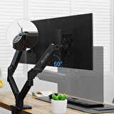 Powermaster 13-32 " LCD / LED Monitör Çift Tutucu, Kol Amortisörlü, Vesa, Monitör Standı 2-20 Kg, Stand Askı Aparatı,