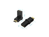 HDMI erkek dişi döner adaptör, Erkek Dişi L Tip Ara Oynar Başlık,