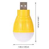 3 Adet, USB, Beyaz, Gece Lambası, Mini Ampul, Aydınlatma, 1,5W, 5V, USB mini ampul, 67x35mm