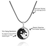 Ying Yang Madalyon 60 cm 925 Gümüş Kolye
