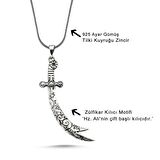 Zülfikar Kılınç Özel İşleme Hz.Ali 60 cm 925 Gümüş Kolye