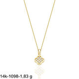 Minik Yonca Günlük Hediyelik Çok Şık 14 Ayar Altın Kolye