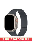 Watch 11 10 9 8 7 6 SE - 44 45 46 49mm Uyumlu Deri Görünümlü Silikon Mıknatıslı Manyetik Loop Kordon