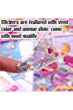 Shining magic model-12 glitter kabartma şeffaf telefon tablet çocuk sticker etiket çıkartma