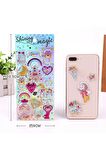 Shining magic model-2 glitter kabartma şeffaf telefon tablet çocuk sticker etiket çıkartma