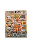 19,5  X18 cm Orta Boy araç ambulans polis itfaiye Puffy genç çocuk kız erkek etiket çıkartma sticker