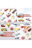 19,5  X18 cm Orta Boy araç ambulans polis itfaiye Puffy genç çocuk kız erkek etiket çıkartma sticker