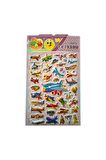 20 X13cm Orta Boy uçak helikopter balon mekik Puffy genç çocuk kız erkek etiket çıkartma sticker