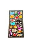 Deniz kızı balık ahtapot sea model-2 kabartmalı puffy çocuk renkli etiket çıkartma sticker