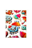 25x20 cm Büyük Boy Kabartmalı model-14 çocuk genç çıkartma telefon tablet etiket sticker