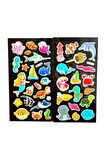 2 sayfa Deniz kızı balık ahtapot sea model-2 kabartmalı puffy çocuk renkli etiket çıkartma sticker