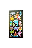 Deniz kızı balık ahtapot sea model-1 kabartmalı puffy çocuk renkli etiket çıkartma sticker