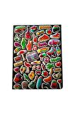 25x20 cm Büyük Boy Kabartmalı model-5 çocuk genç çıkartma telefon tablet etiket sticker