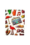 25x20 cm Büyük Boy Kabartmalı model-5 çocuk genç çıkartma telefon tablet etiket sticker