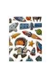 28,5 X13cm Büyük Boy uzay astronot mekik gezegen kabartmalı Puffy boyamalı etiket çıkartma sticker