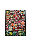 25x20 cm Büyük Boy Kabartmalı model-12 çocuk genç çıkartma telefon tablet etiket sticker