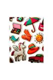 25x20 cm Büyük Boy Kabartmalı model-12 çocuk genç çıkartma telefon tablet etiket sticker