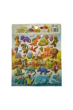 19,5  X18 cm Orta Boy dinozor-2 Puffy genç çocuk kız erkek etiket çıkartma sticker